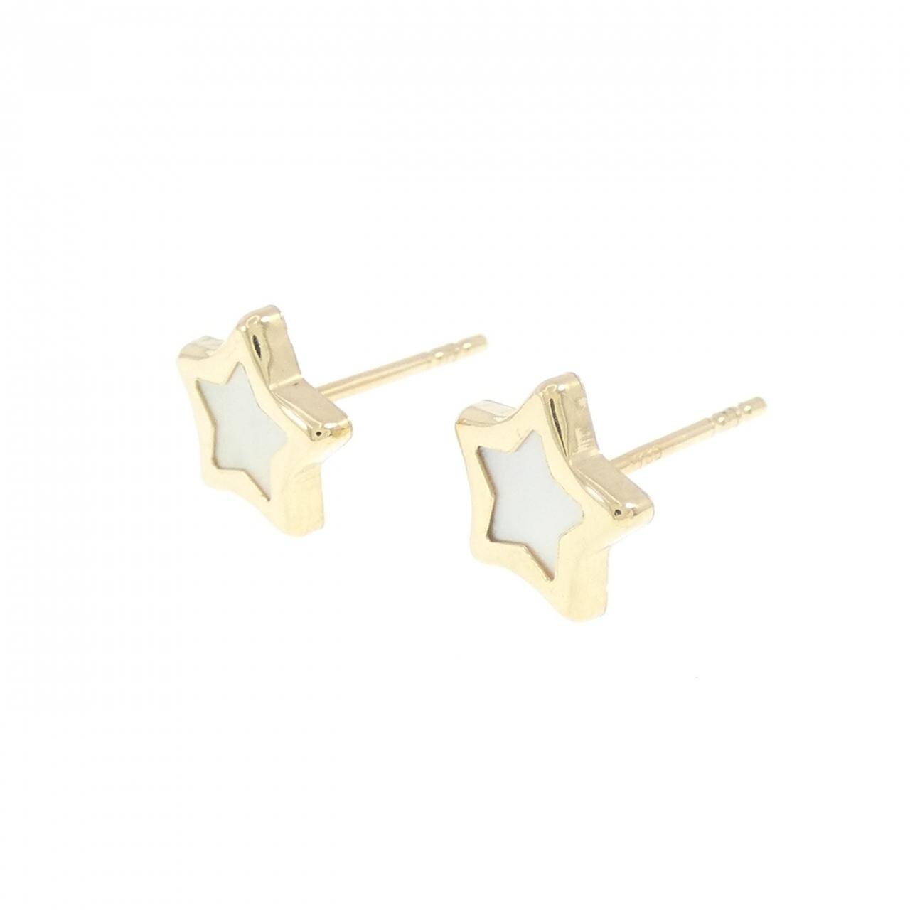 【新品】750YG スター マザーオブパール ピアス