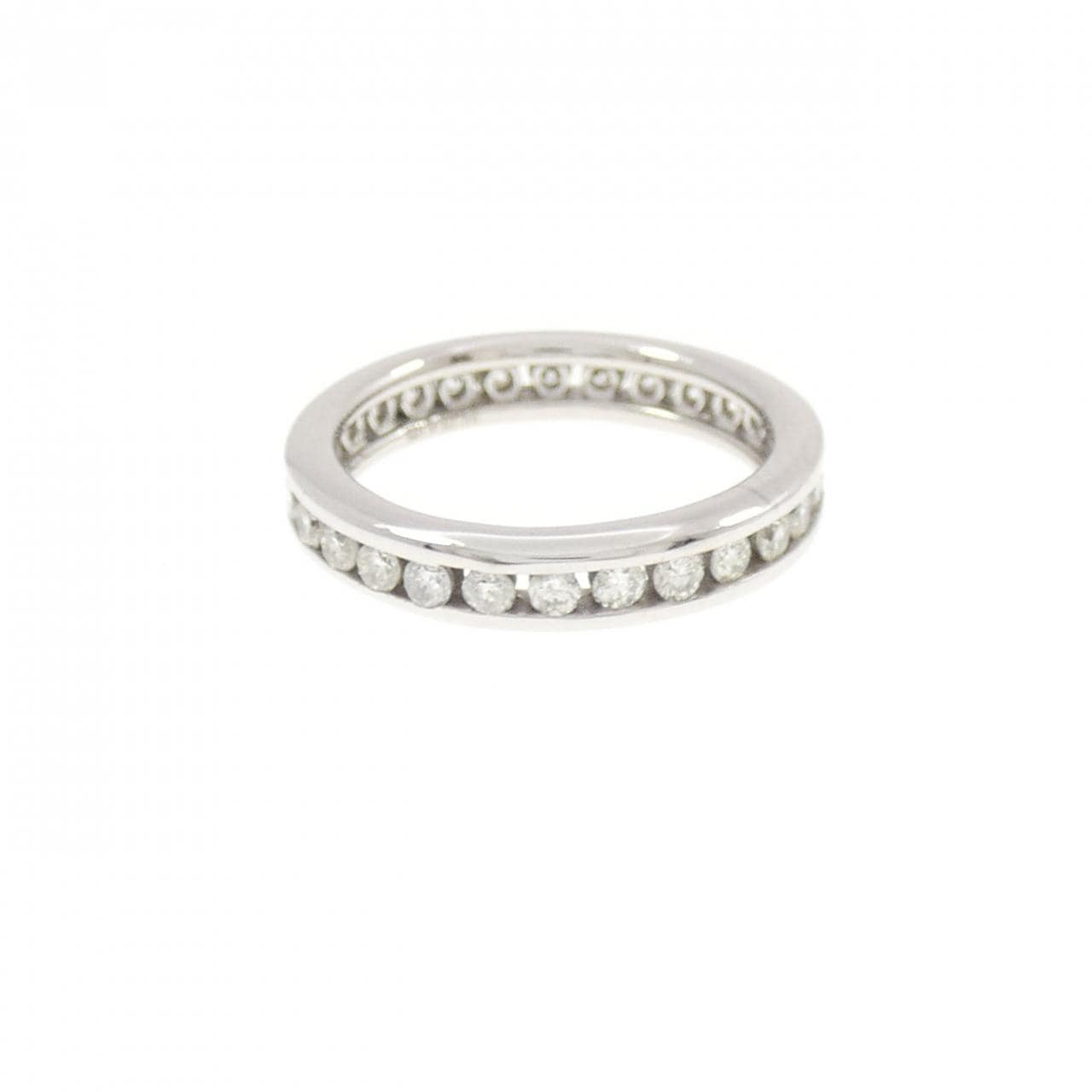 K18WG フルエタニティ ダイヤモンド ピンキー リング 0.50CT
