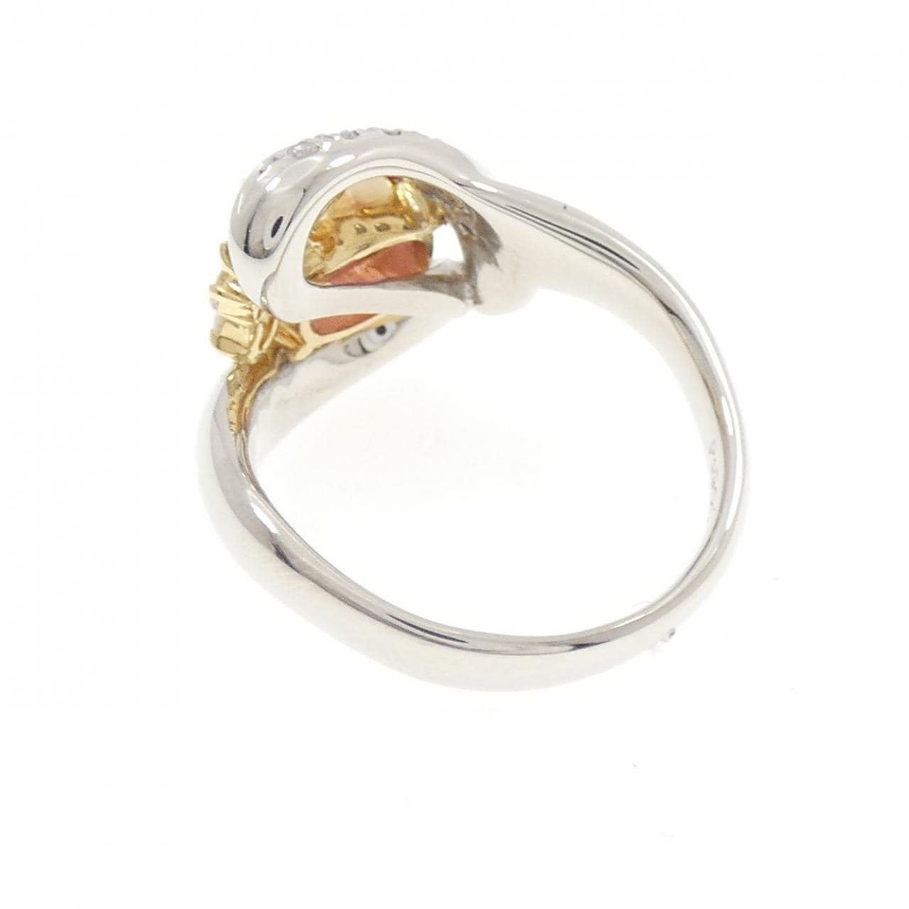 PT900/K18YG トルマリンキャッツアイ リング 1.60CT