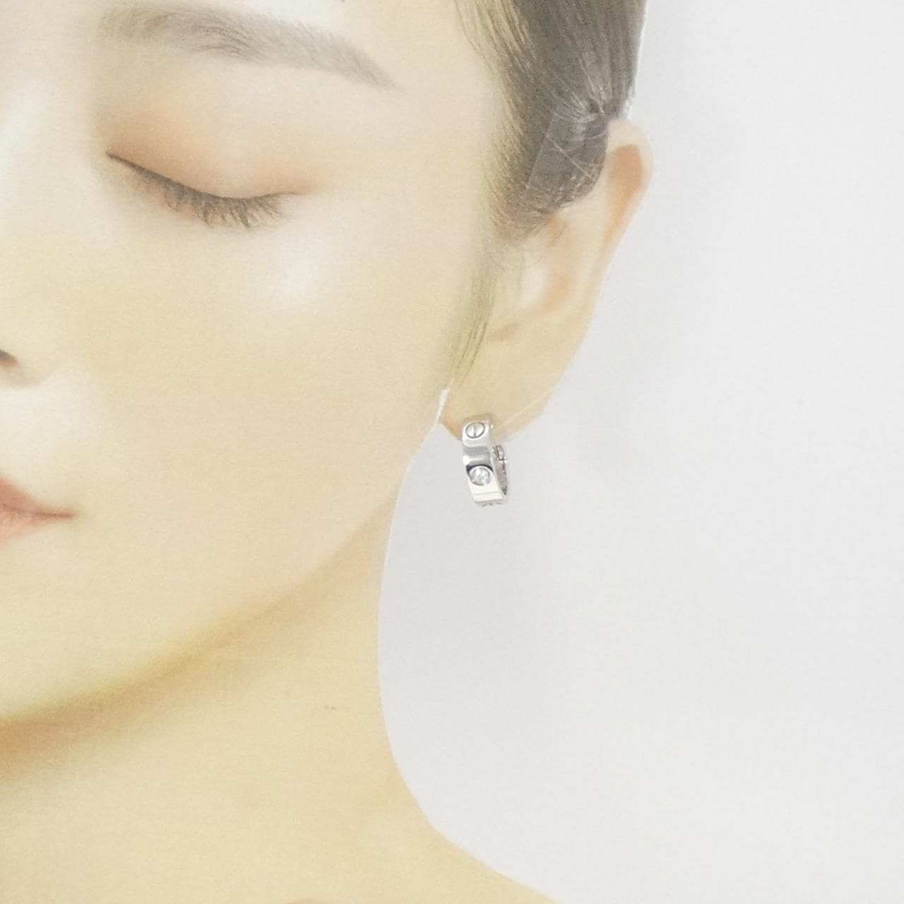 CARTIER LOVE earrings half diamond earrings