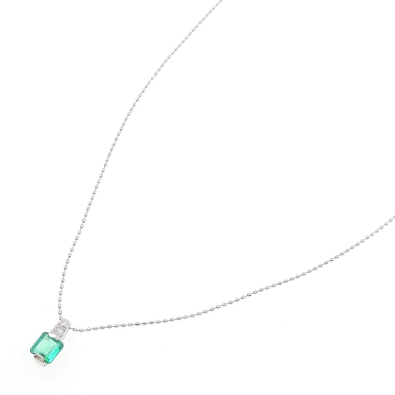 PT900/PT850 エメラルド ネックレス 0.41CT