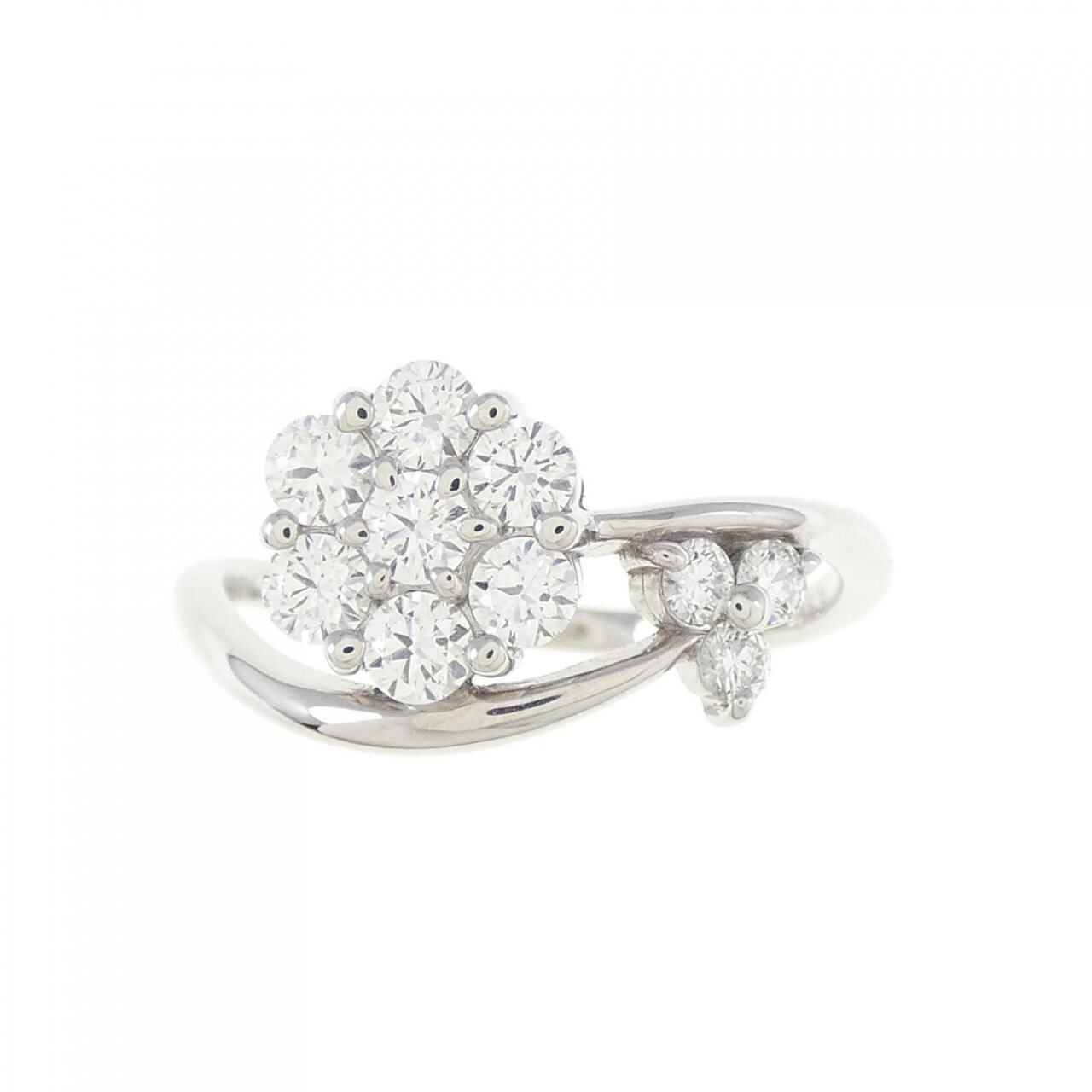 K18WG flower Diamond ring 0.53CT