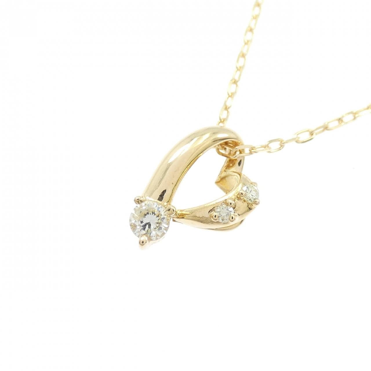 K18YG ハート ダイヤモンド ネックレス 0.12CT