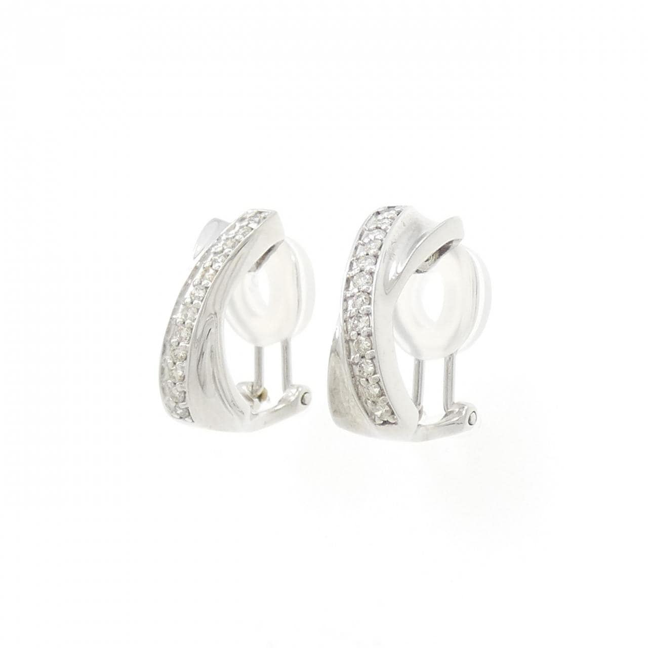 K18WG鑽石耳環/耳夹0.30CT