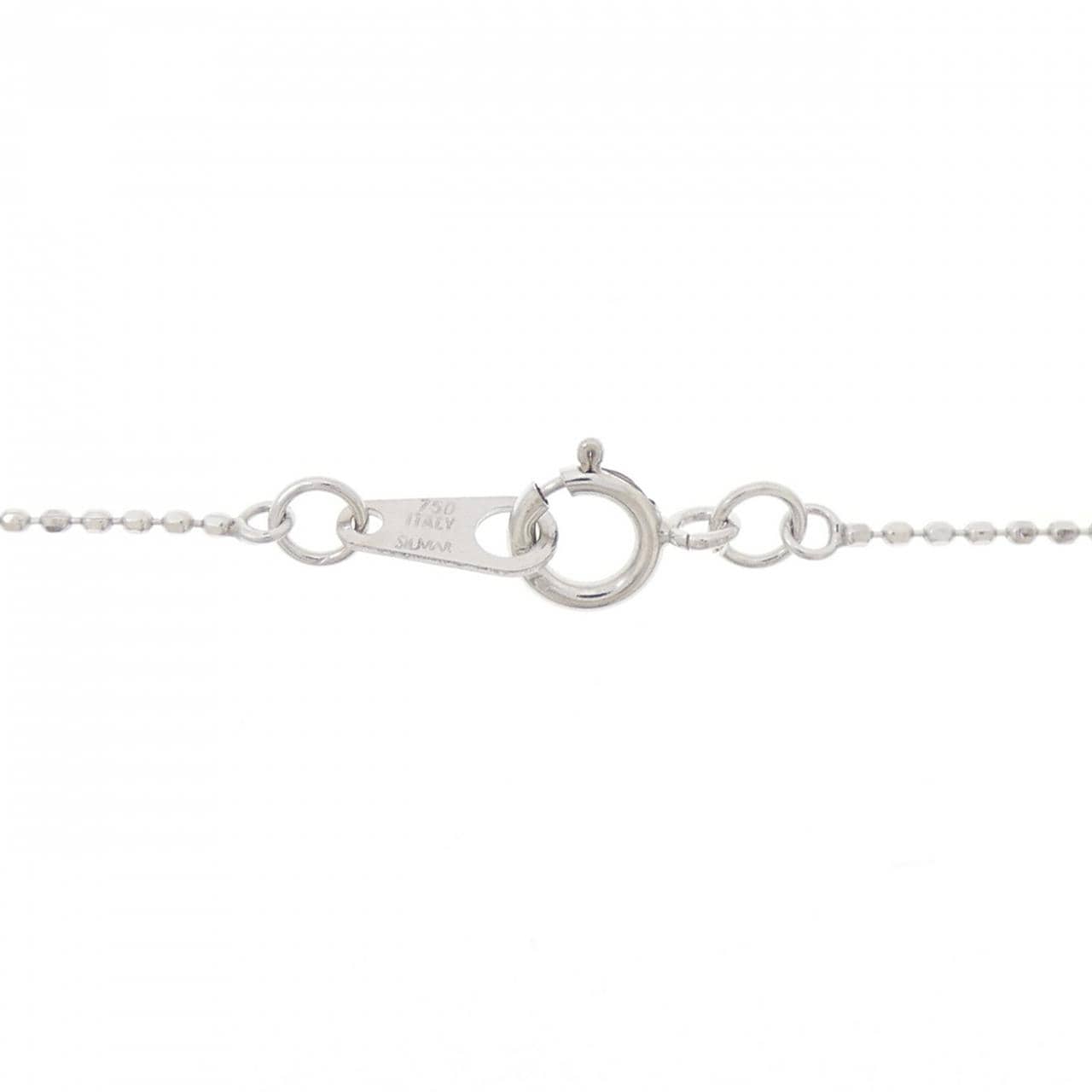 K18WG/750WG クロス ダイヤモンド ネックレス 0.50CT