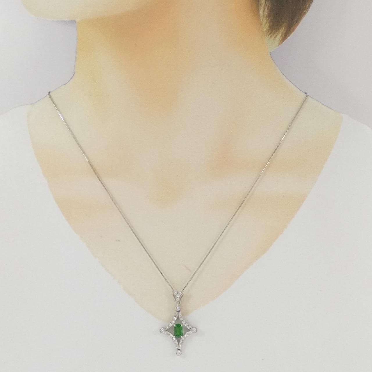 PT900/PT850 ガーネット ネックレス 1.00CT