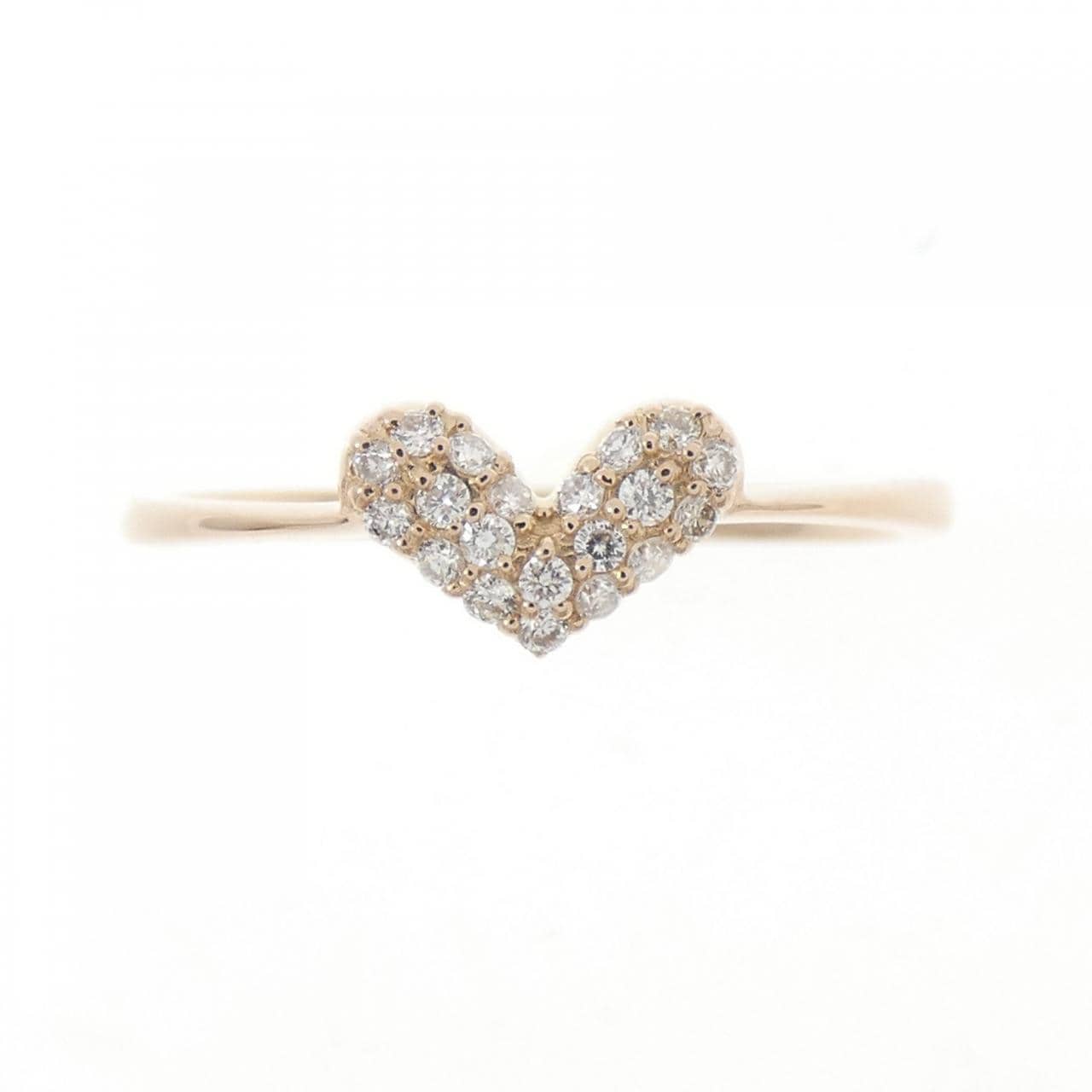 K18PG ハート ダイヤモンド リング 0.10CT