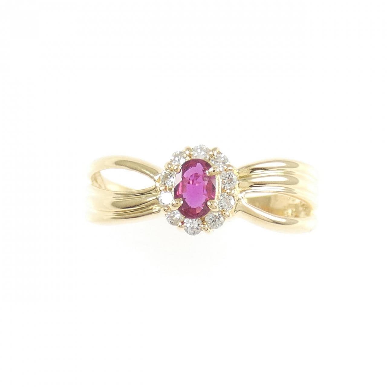 K18YG ルビー リング 0.23CT