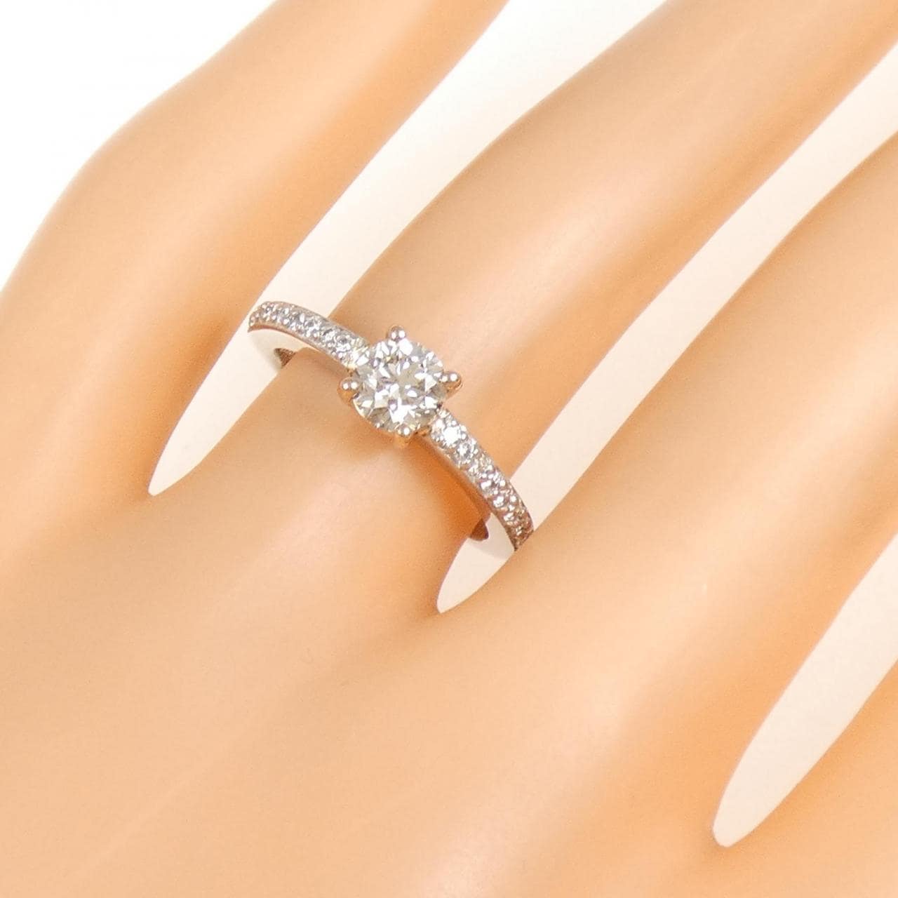 PT950/K18PG ダイヤモンド リング 0.50CT