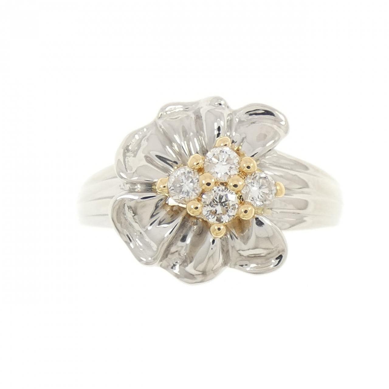 PT900/K18YG ダイヤモンド リング 0.18CT