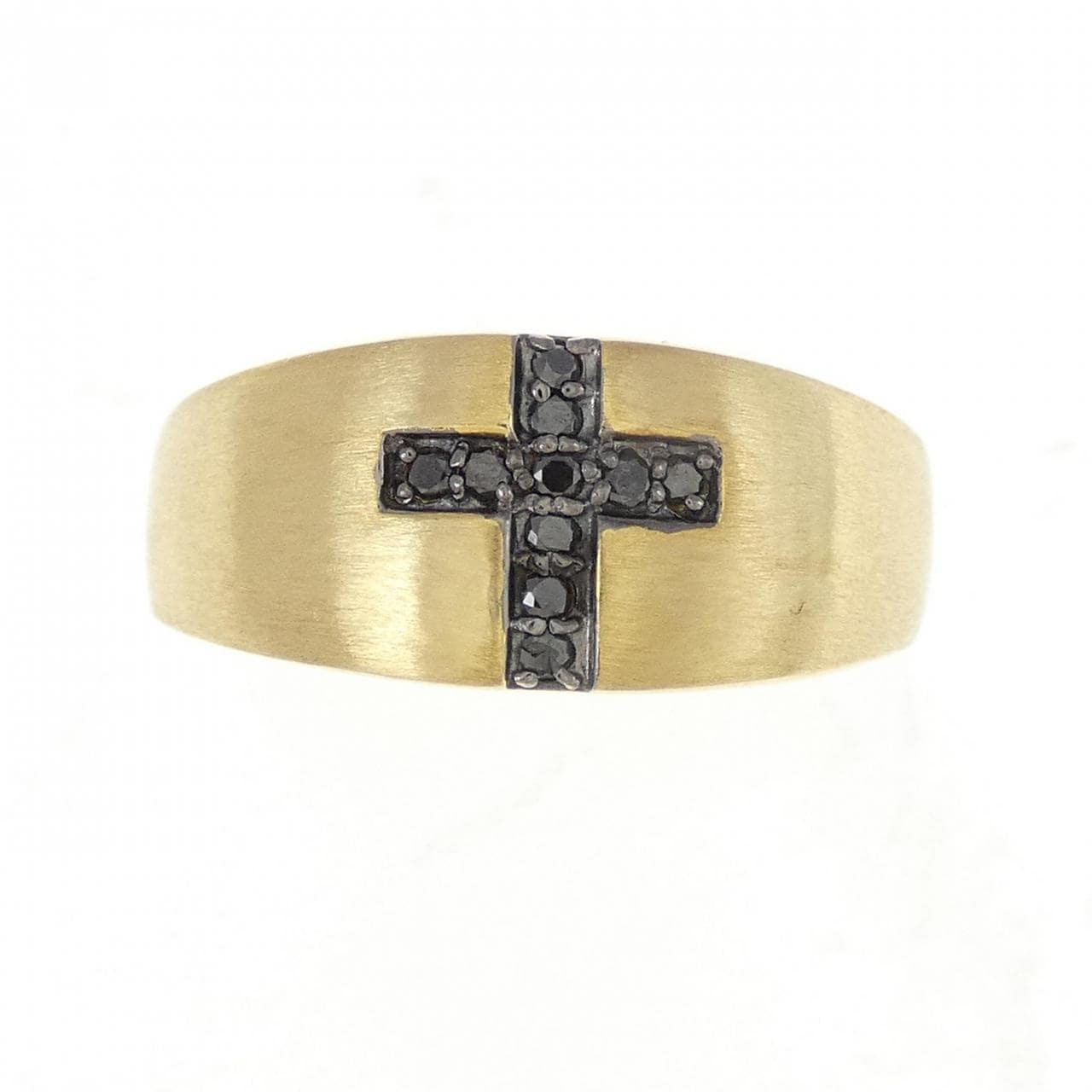 K18YG cross Diamond ring 0.10CT