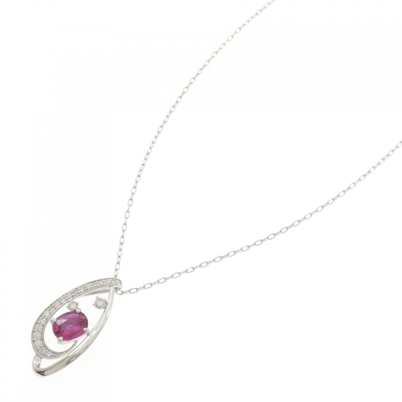 【新品】PT900/PT850 ルビー ネックレス 0.59CT