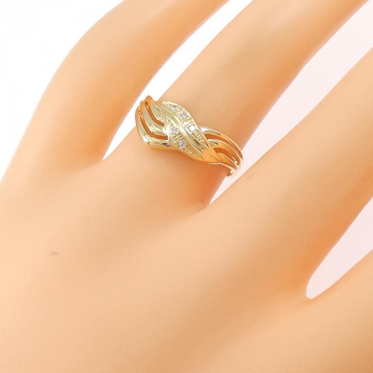 K18YG ダイヤモンド リング 0.03CT
