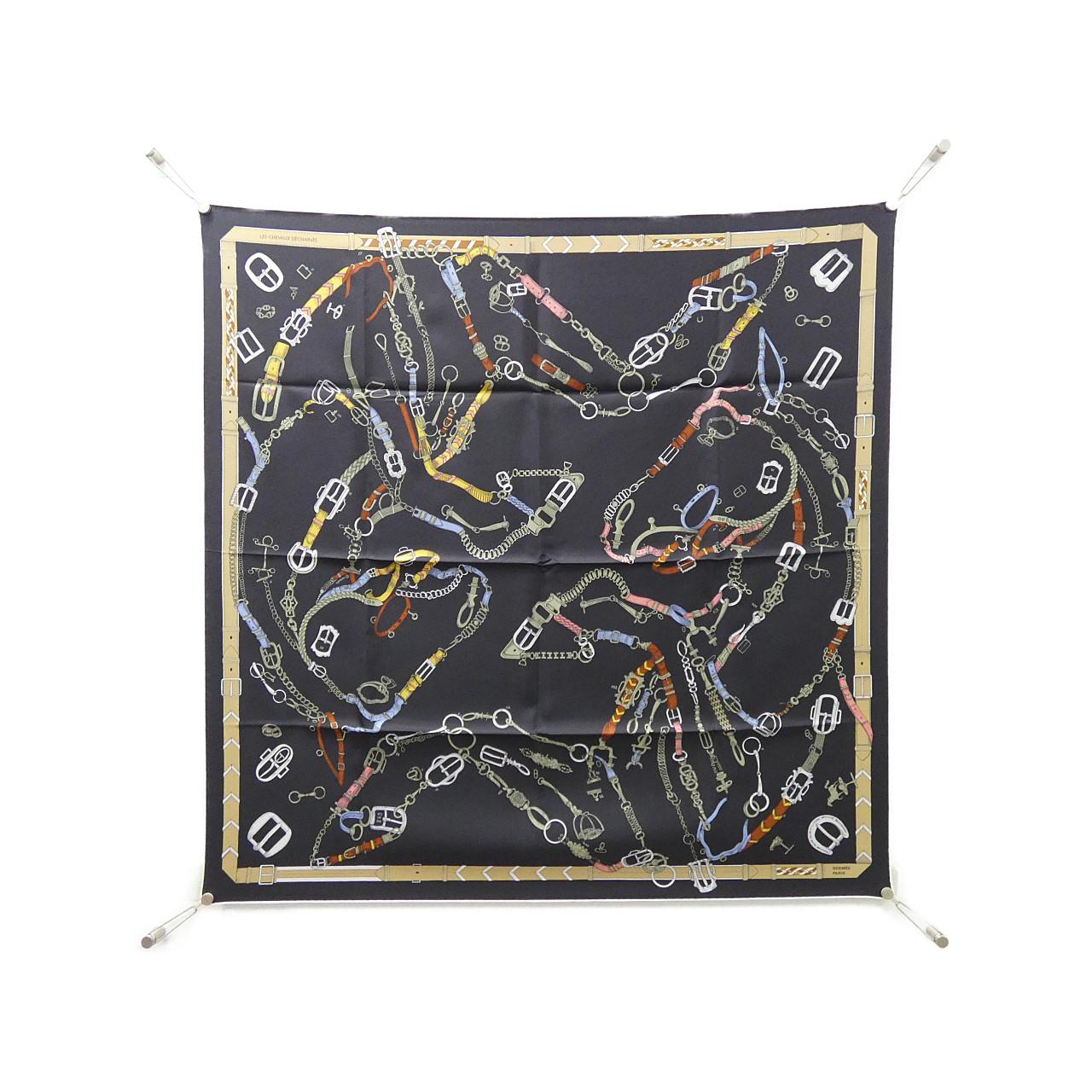 【未使用品】エルメス LES CHEVAUX DE CHAINES カレ 004096S スカーフ