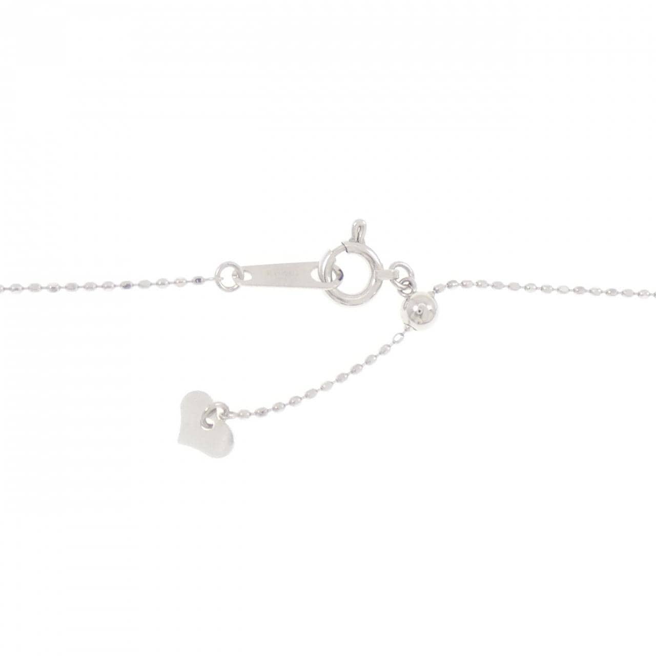 K18WG フラワー ダイヤモンド ネックレス 0.20CT