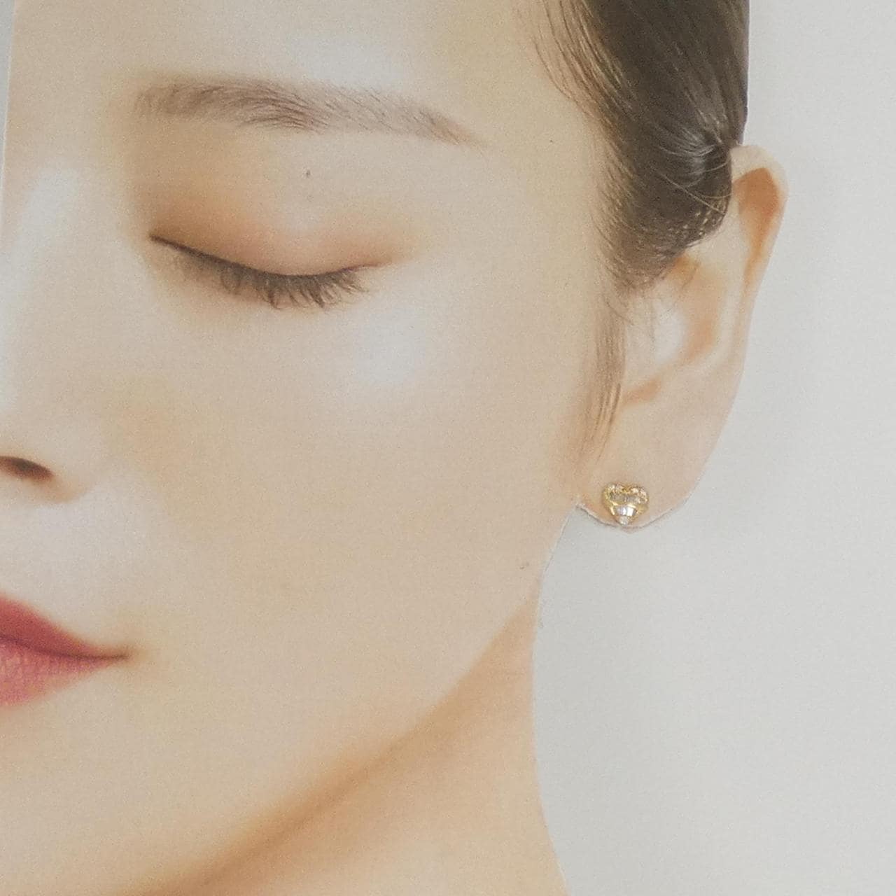 K18YG ハート ダイヤモンド ピアス 0.20CT