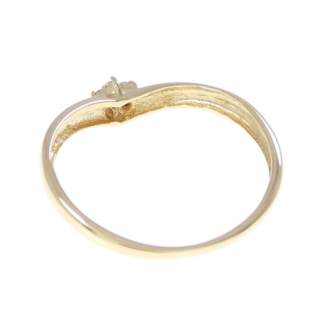 K18YG フラワー ダイヤモンド リング 0.07CT