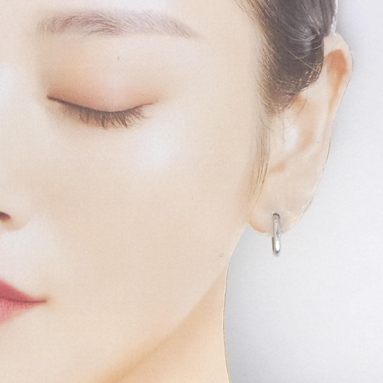 K18YG/PT900 フープ ピアス