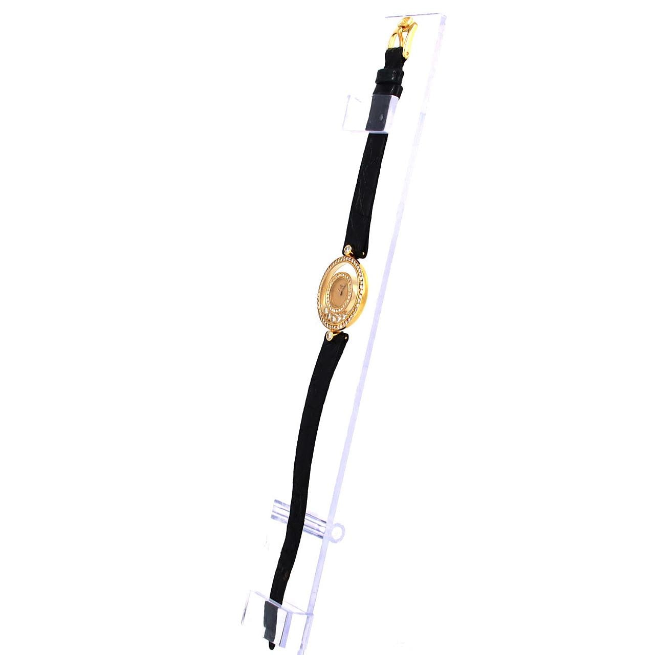 【ノーメンテナンス特価】ショパール ハッピーダイヤモンド YG/2D･5P 203957-0001 YG クォーツ