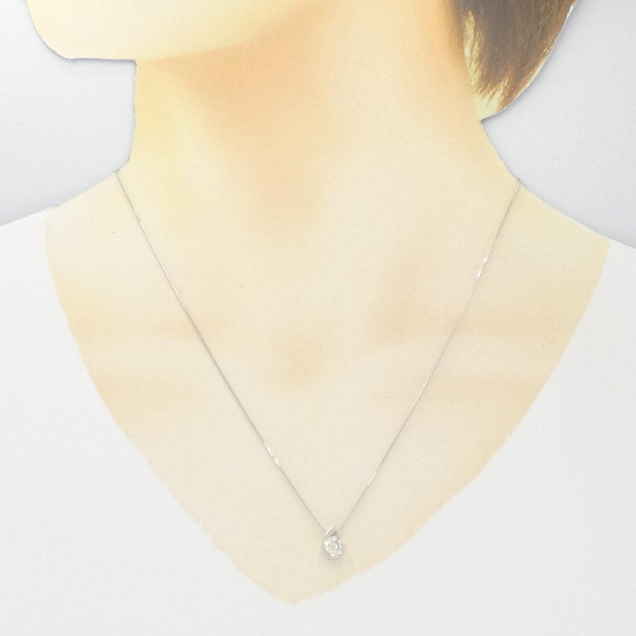 K18WG ダイヤモンド ネックレス 0.50CT