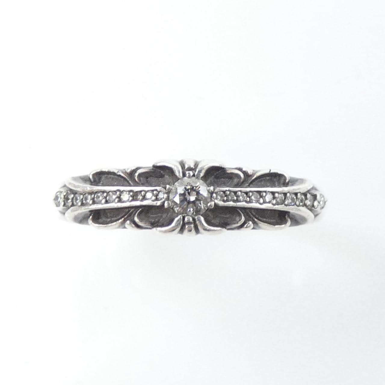 CHROME HEARTS Baby Floral Cross CLSC FLRLCRS P/DMND Ring, 2364 304 2123