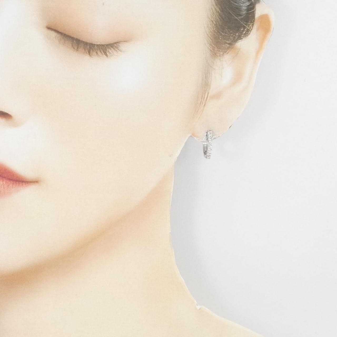 K18WG ダイヤモンド ピアス 0.50CT