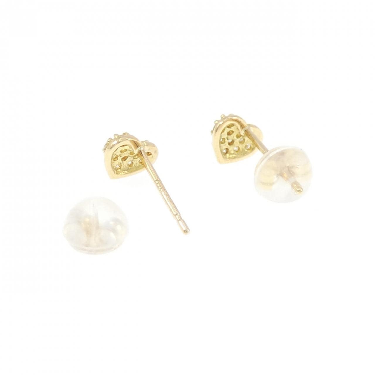 K18YG ハート ダイヤモンド ピアス 0.14CT