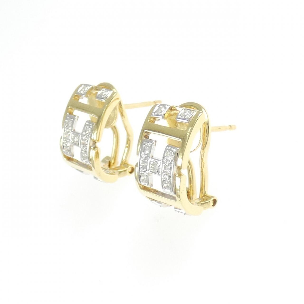 K18YG/K18WG ダイヤモンド ピアス 0.24CT