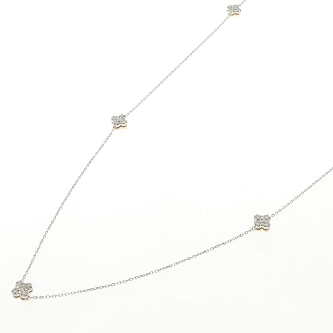 K18YG/PT900/PT850 ダイヤモンド ネックレス 1.00CT