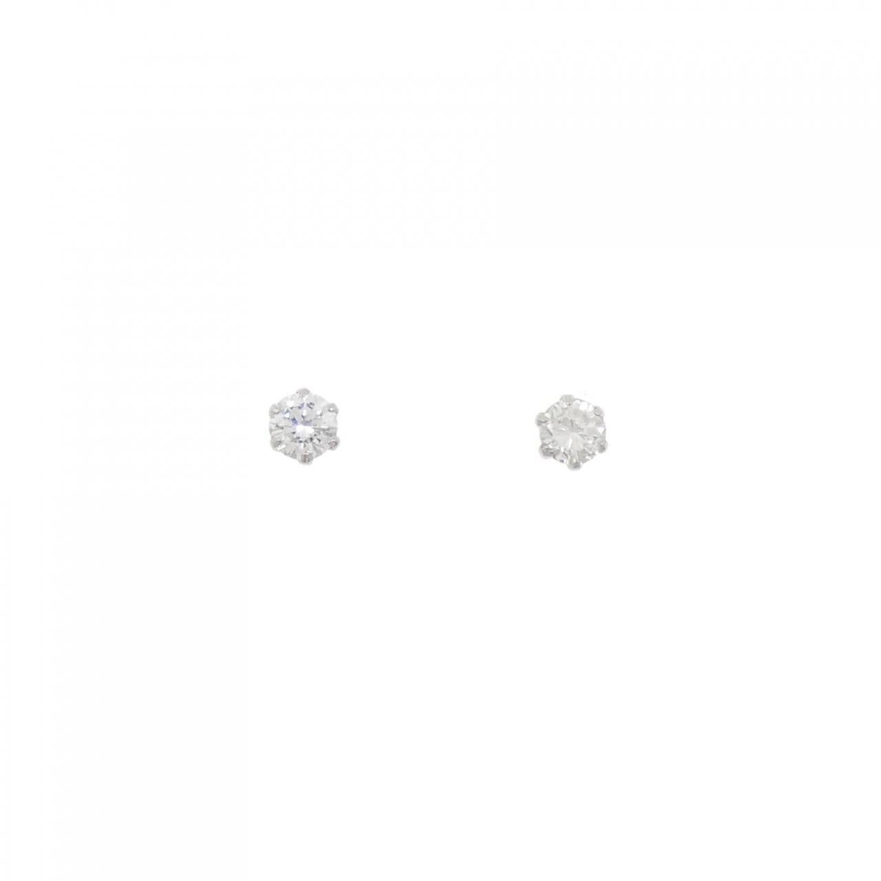 PT900 ソリティア ダイヤモンド ピアス 0.40CT