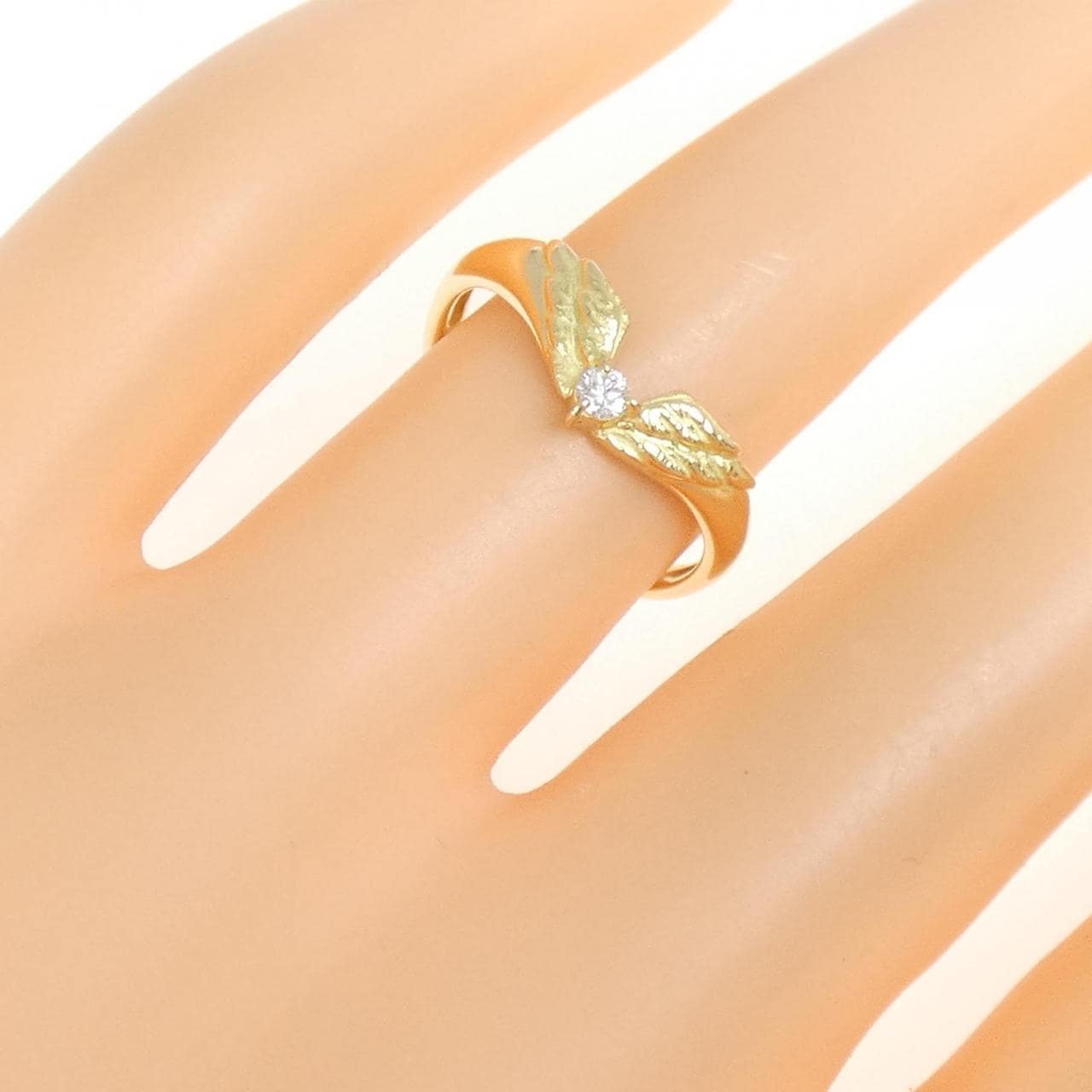 750YG ウィング ダイヤモンド リング 0.05CT