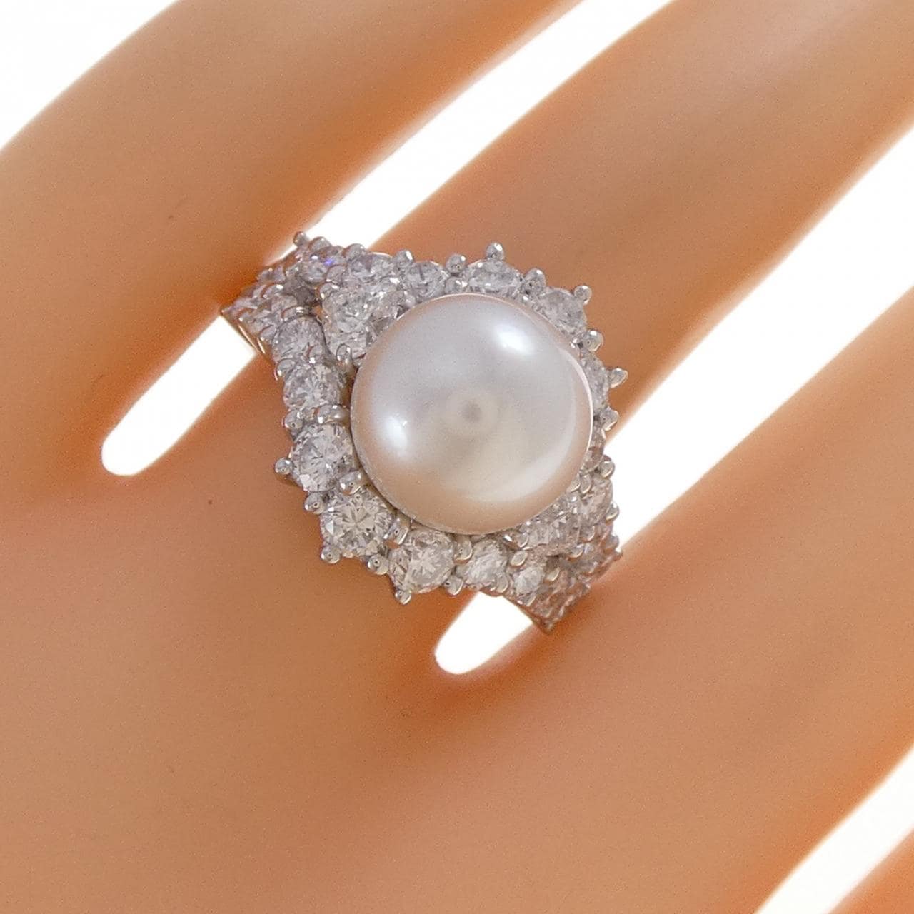 PT900 白蝶パール リング 9.9mm