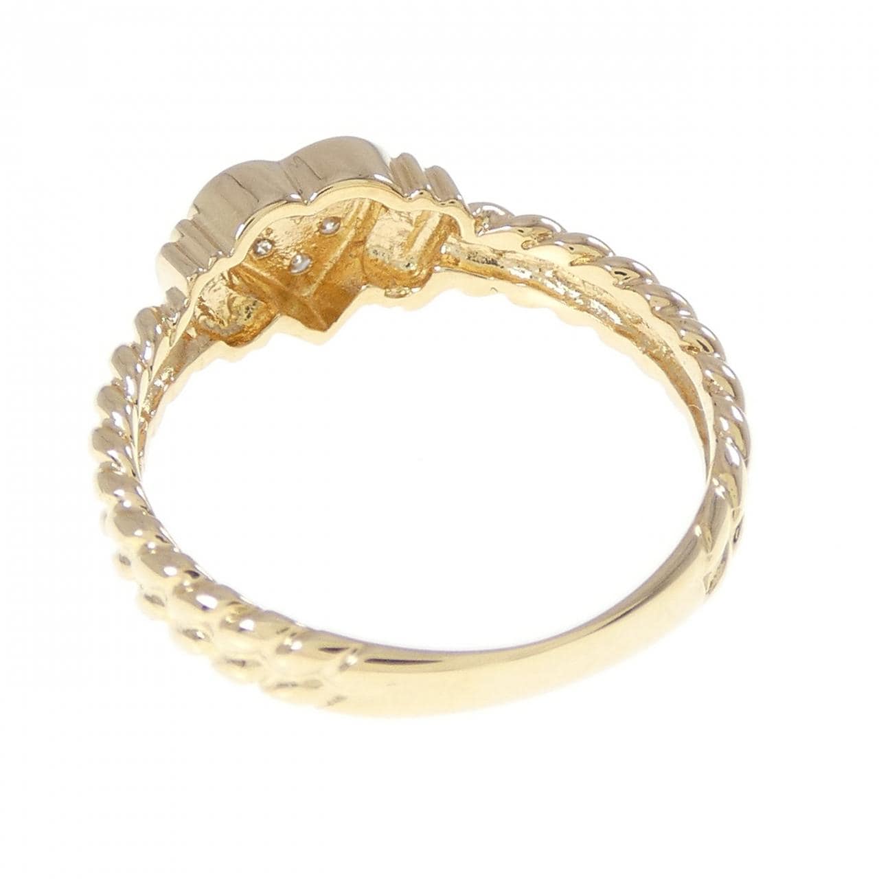 K18YG ハート ダイヤモンド リング