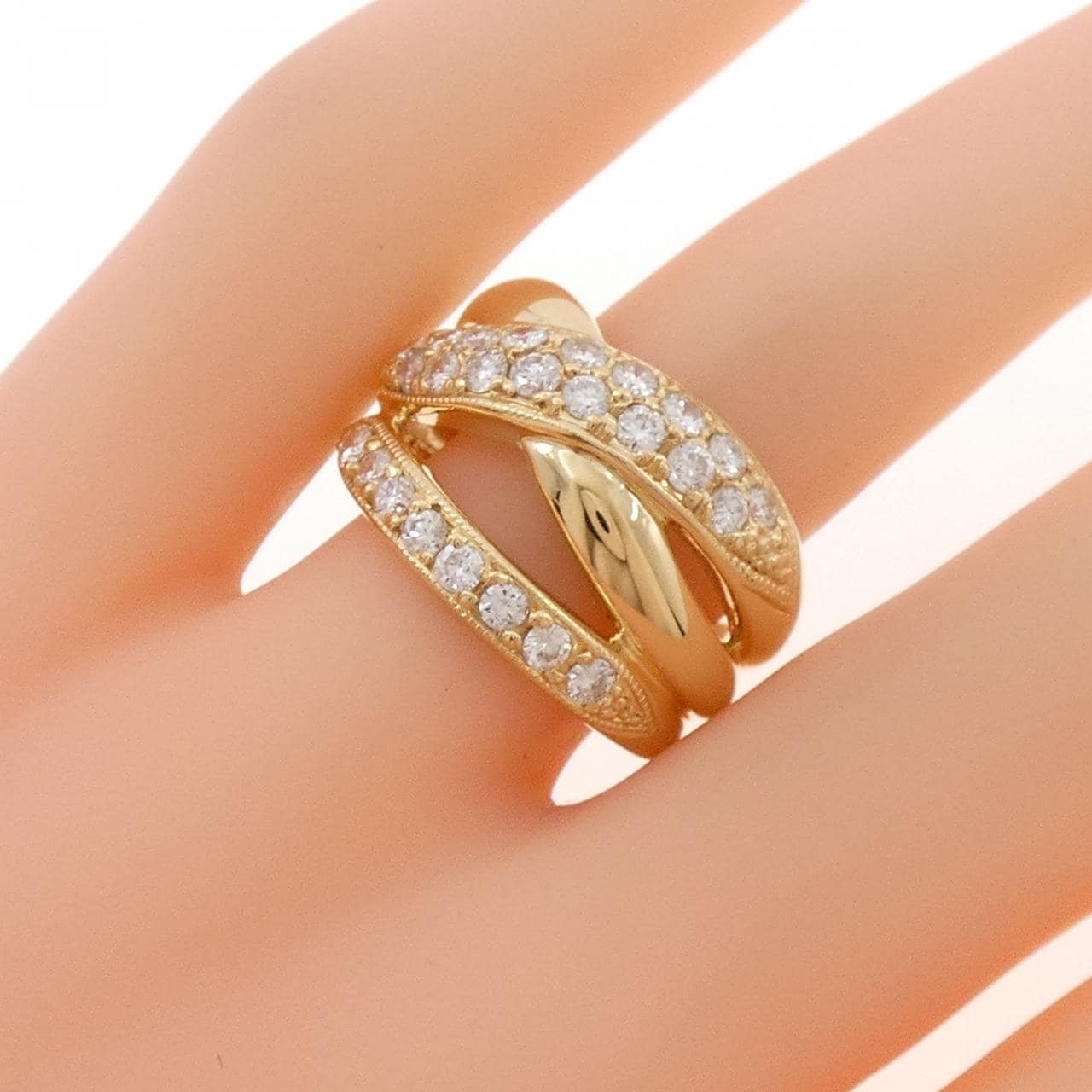 K18YG ダイヤモンド リング 0.87CT