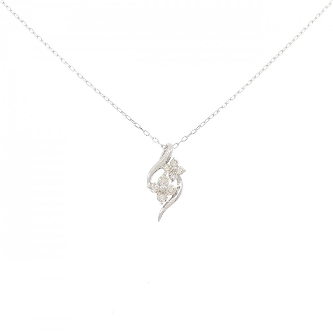 PT950/PT850 フラワー ダイヤモンド ネックレス 0.30CT
