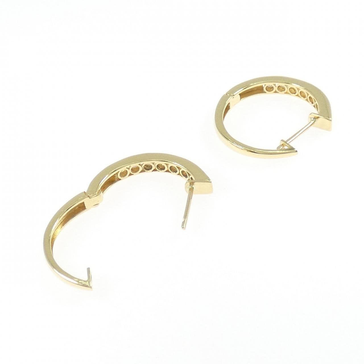 18K Yellow Diamond Hoop Earrings 0.70CT