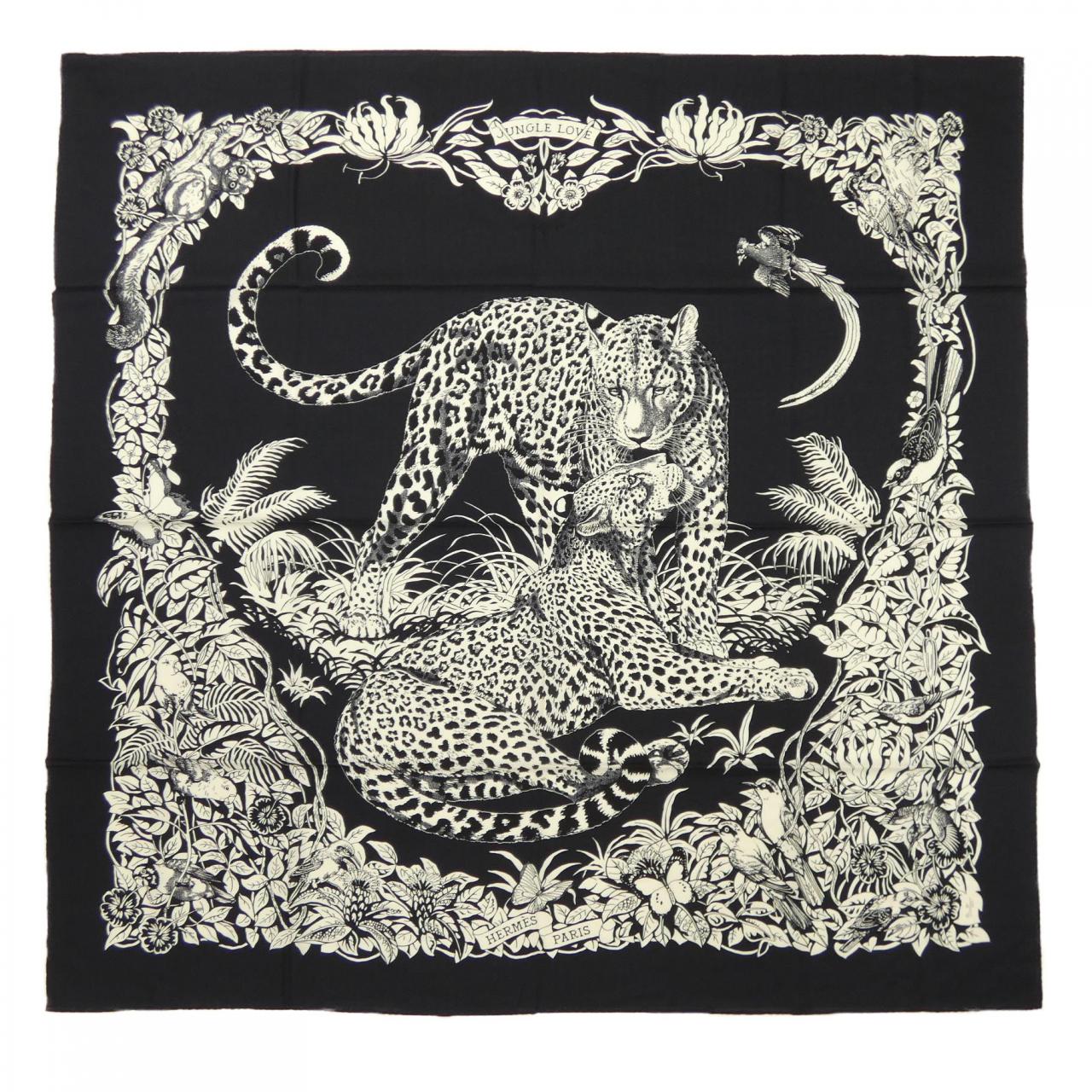 エルメス HERMES JUNGLE LOVE TATTOO H243352S カレジェアン140 ショール