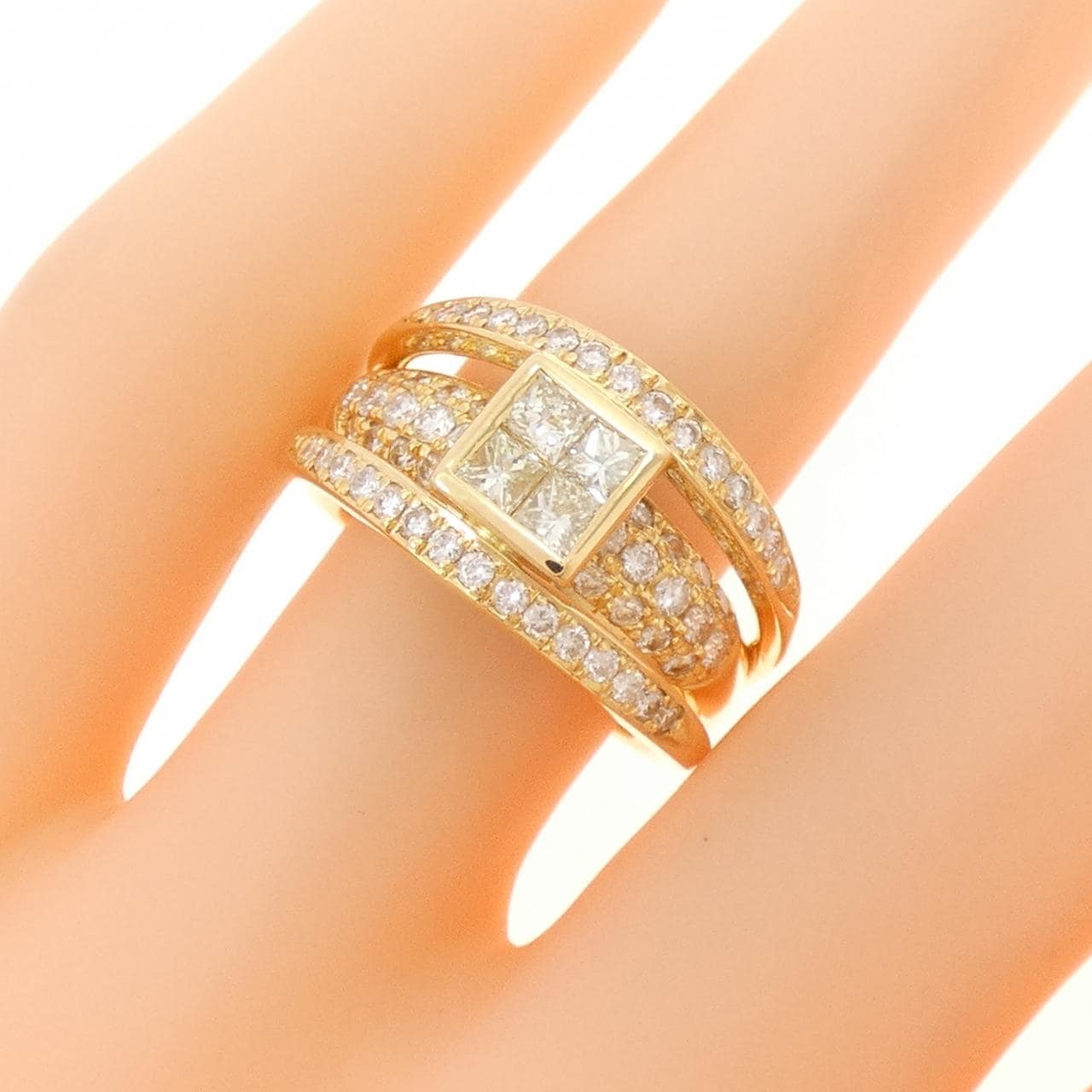 K18YG ダイヤモンド リング 0.76CT