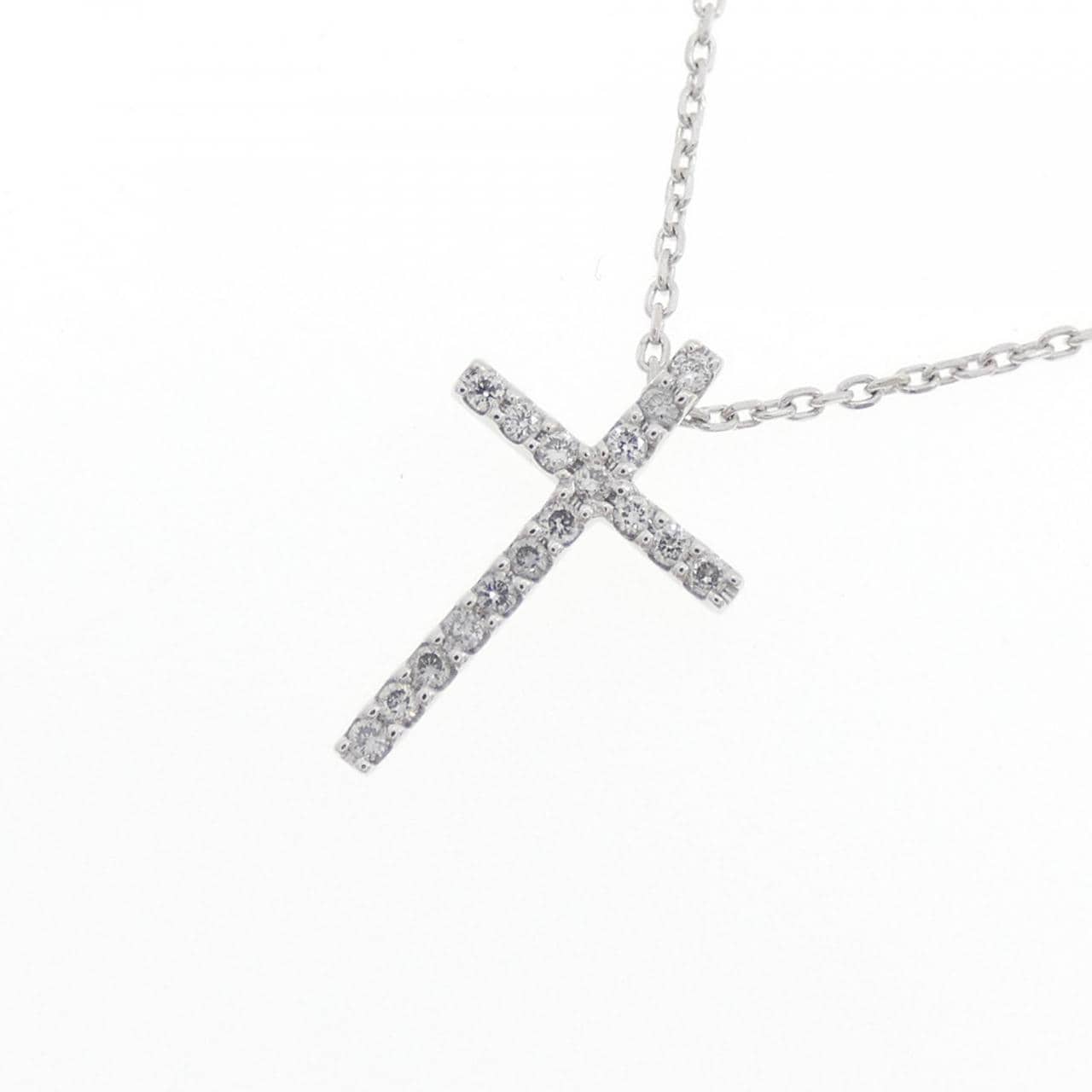 スタージュエリー クロス ダイヤモンド ネックレス 0.05CT