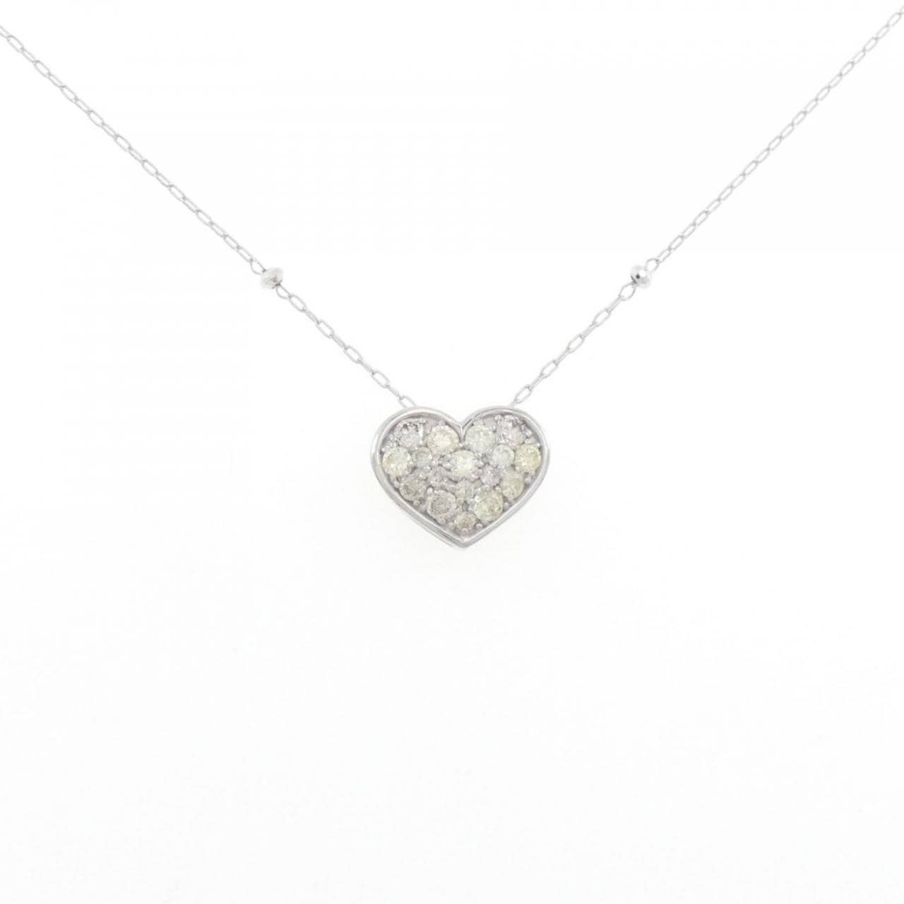 K18WG heart Diamond necklace 0.30CT