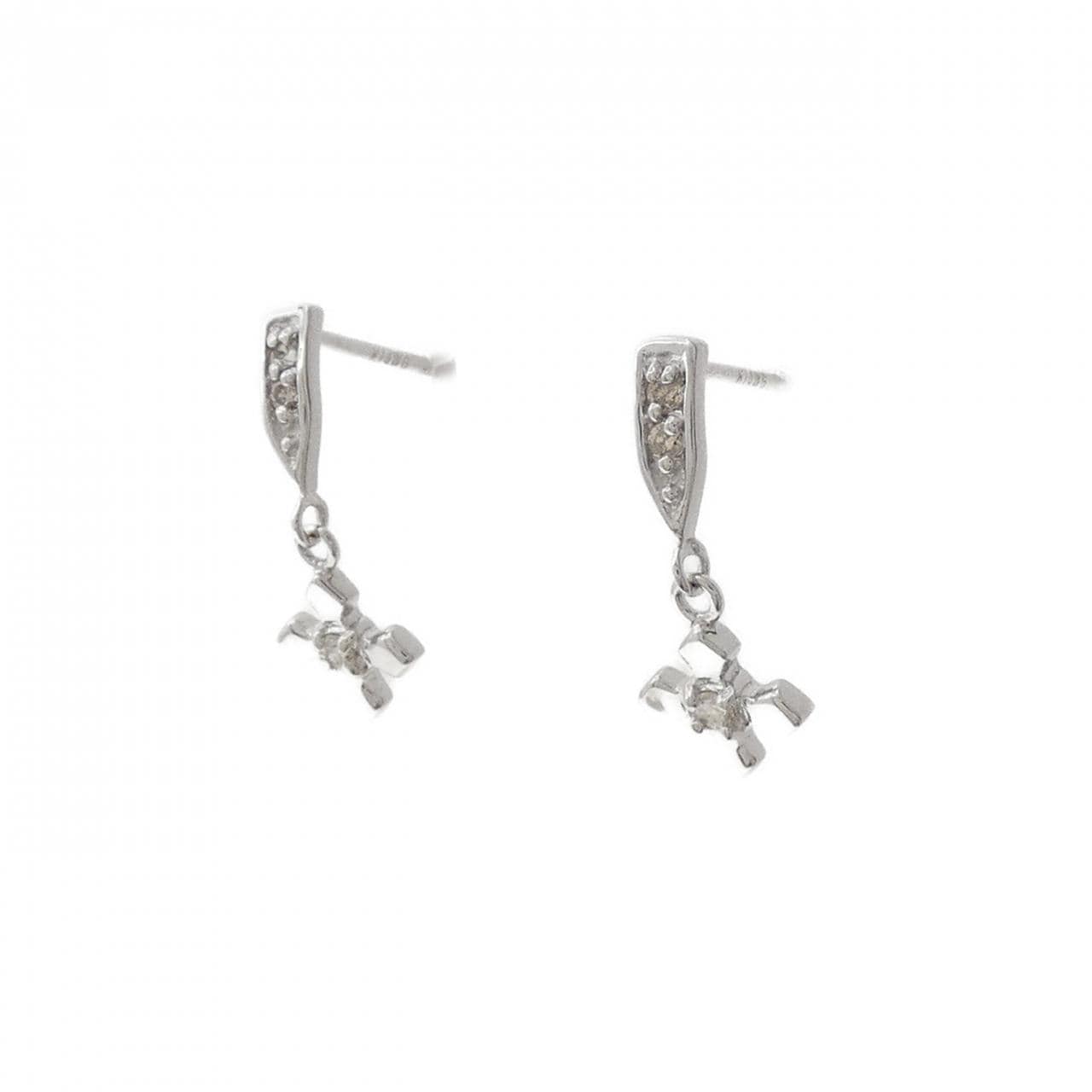 K14WG ダイヤモンド ピアス 0.06CT
