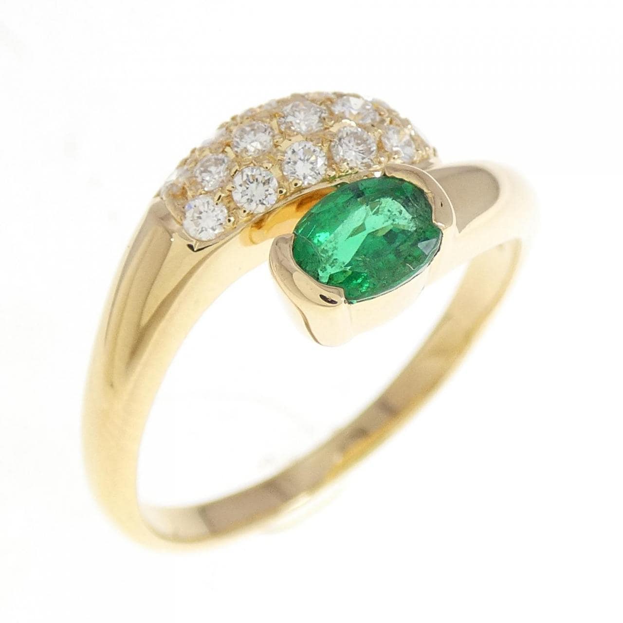 K18YG emerald ring 0.41CT