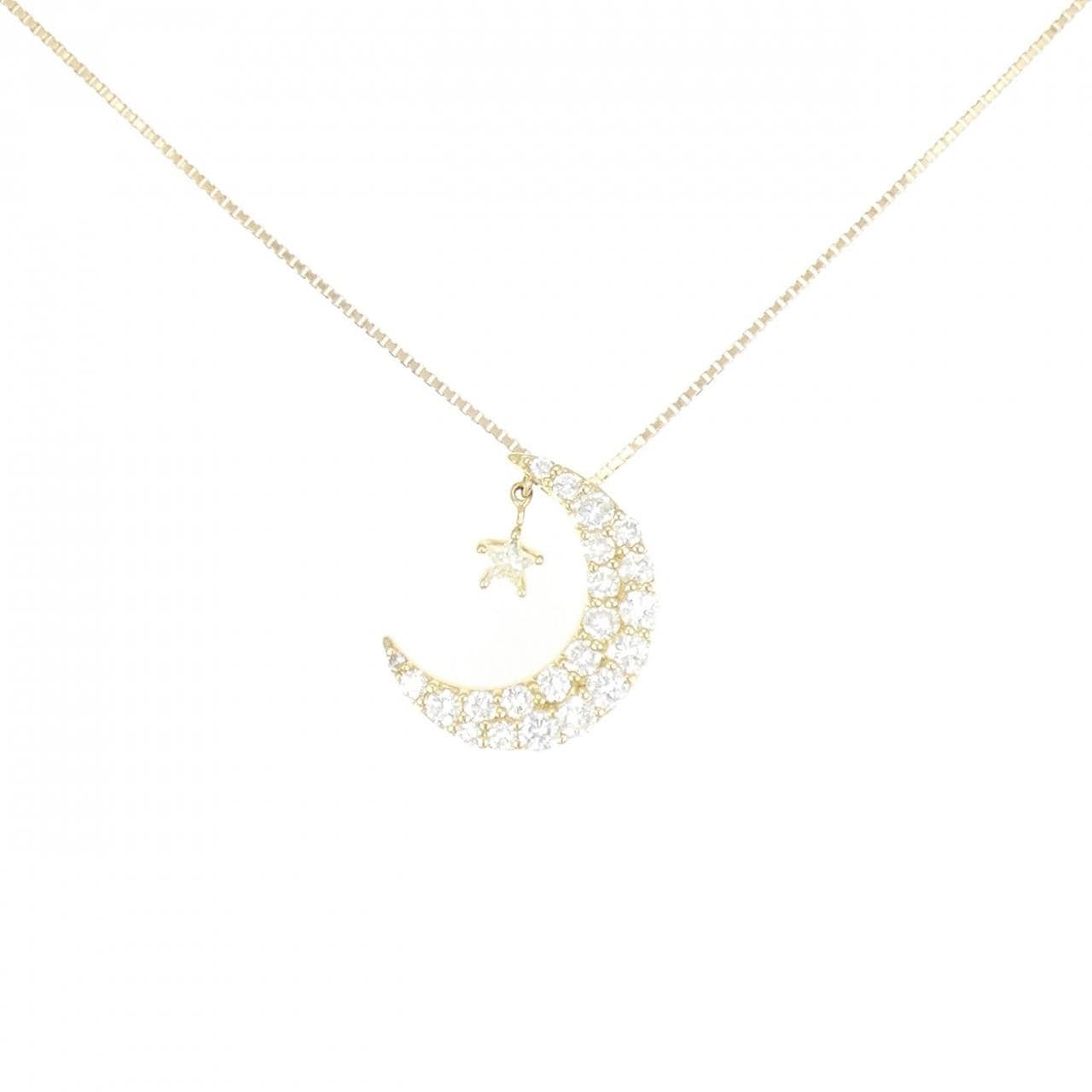 K18YG Moon x Star Diamond Necklace