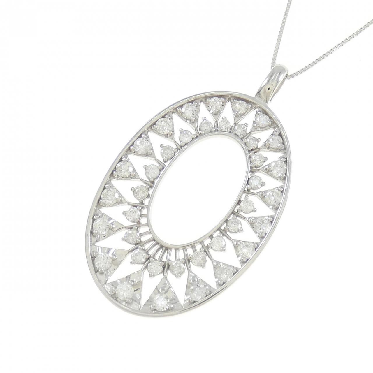 K18WG ダイヤモンド ネックレス 1.00CT