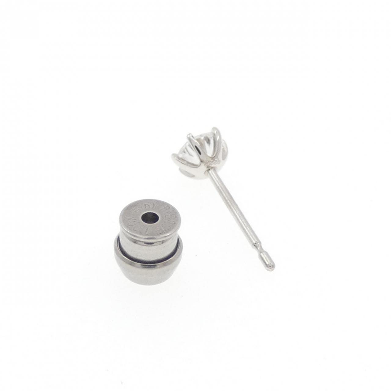 【リメイク】PT900/ST ダイヤモンド ピアス 0.222CT D SI1 VG 片耳