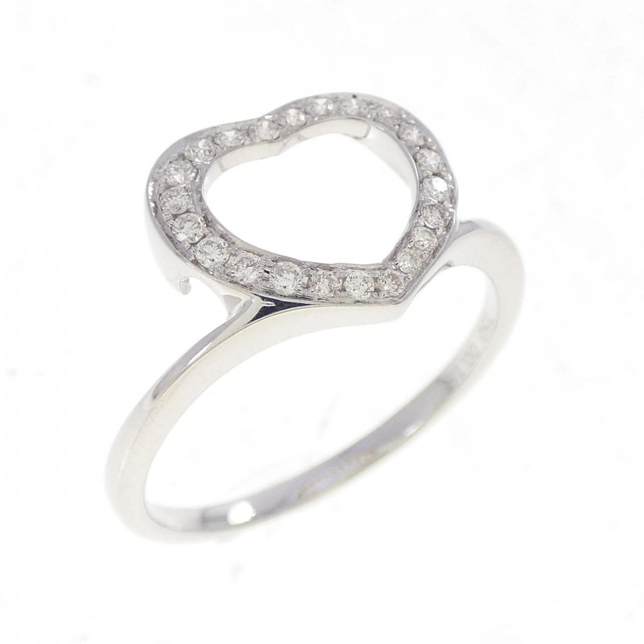 750WG ハート ダイヤモンド リング 0.18CT