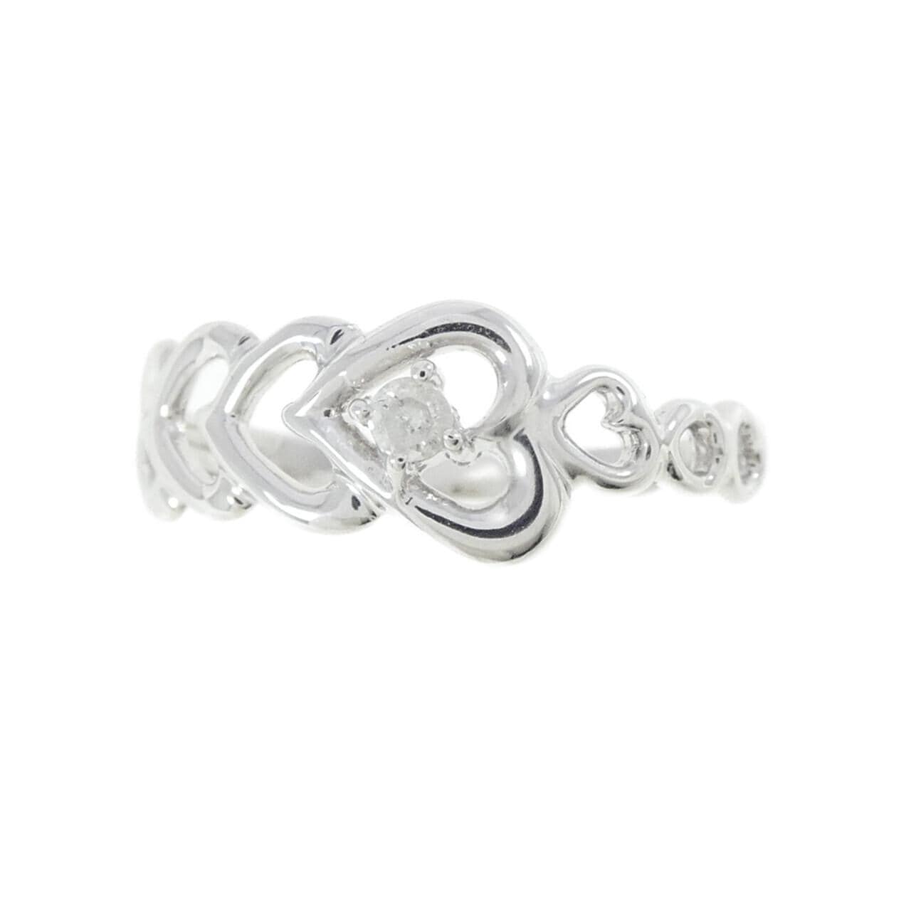 K14WG ハート ダイヤモンド リング 0.03CT