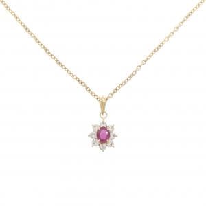 K18YG ルビー ネックレス 0.33CT