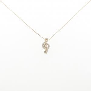 K18YG ト音記号 ダイヤモンド ネックレス 0.30CT