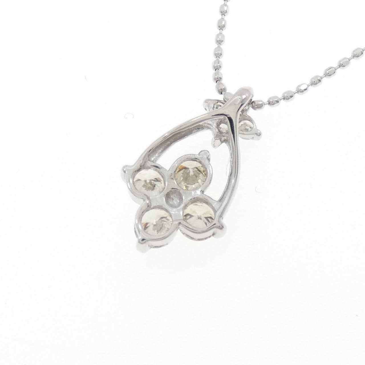 K18WG フラワー ダイヤモンド ネックレス 0.50CT
